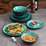 Vintage Look Ceramic Green Dinnerware