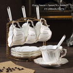 Gold Inlay Bone China Coffee Set