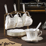 Gold Inlay Bone China Coffee Set