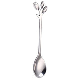 Leaves Coffee Drink Mixing Spoon Fork Tableware