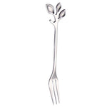 Leaves Coffee Drink Mixing Spoon Fork Tableware