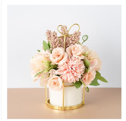 office home tabletop decorative ceramic flower pot factory European Ceramic Vase Office Coffee Desktop Artificial Flower Pot Home – SUNSET DOVE