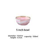 Gold Gray Pink Marble Dinner Plate