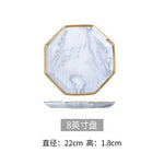 Gold Gray Pink Marble Dinner Plate