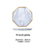 Gold Gray Pink Marble Dinner Plate