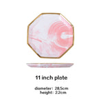 Gold Gray Pink Marble Dinner Plate