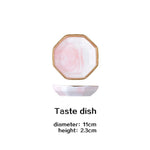 Gold Gray Pink Marble Dinner Plate