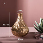 Golden Glass Vase Home Decor Flower Vase