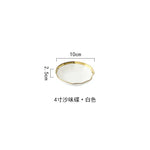 Black White  Luxury Golden Inlay Ceramic Dinner Plate