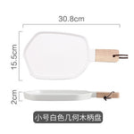 Kitchen Wooden Handle Dinner Plate