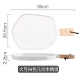 Kitchen Wooden Handle Dinner Plate