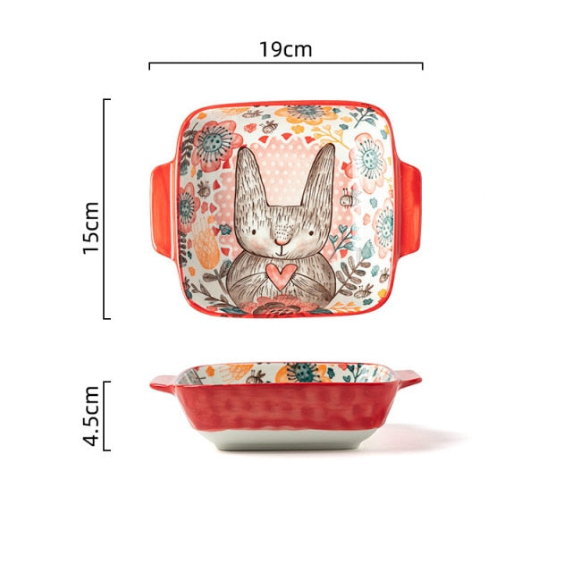 Cute Animal Knob Ceramic Cookware