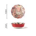 Japanese Cute Animal Double Handle Ceramic Plate